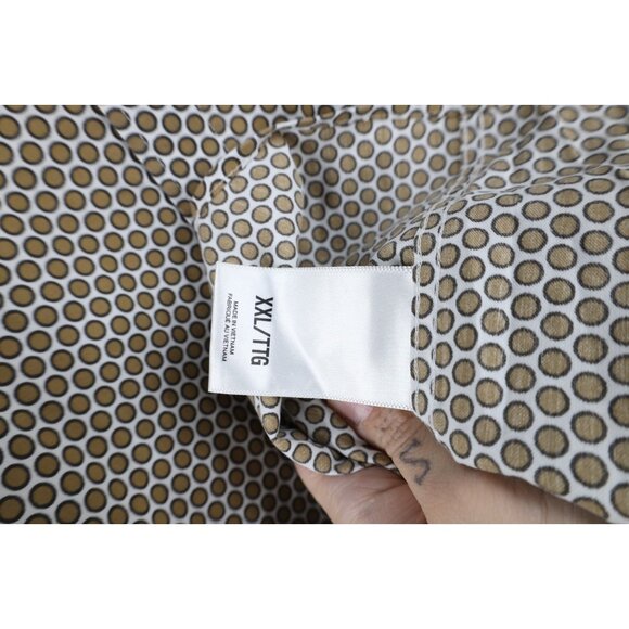 Express Mens Size 2XL XXL Stretch Polka Dot Collared Long Sleeve Button Shirt - Picture 8 of 12